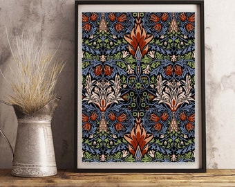 William Morris Snakeshead Cross stitch pattern PDF Arts and Crafts 1890s