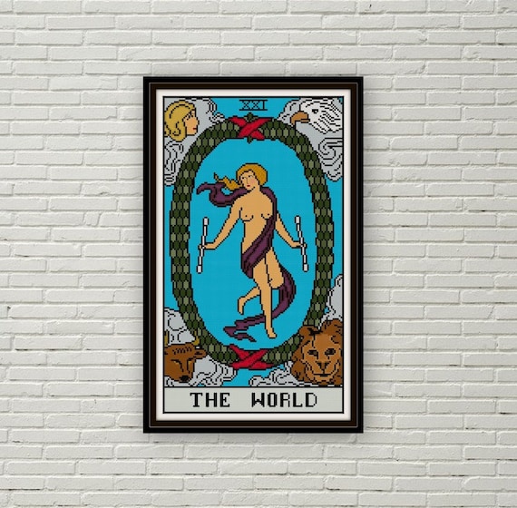 【Kickstarter発】マーベラスワールドタロット The World Tarot Card Cross Stitch Pattern PDF Major Arcana