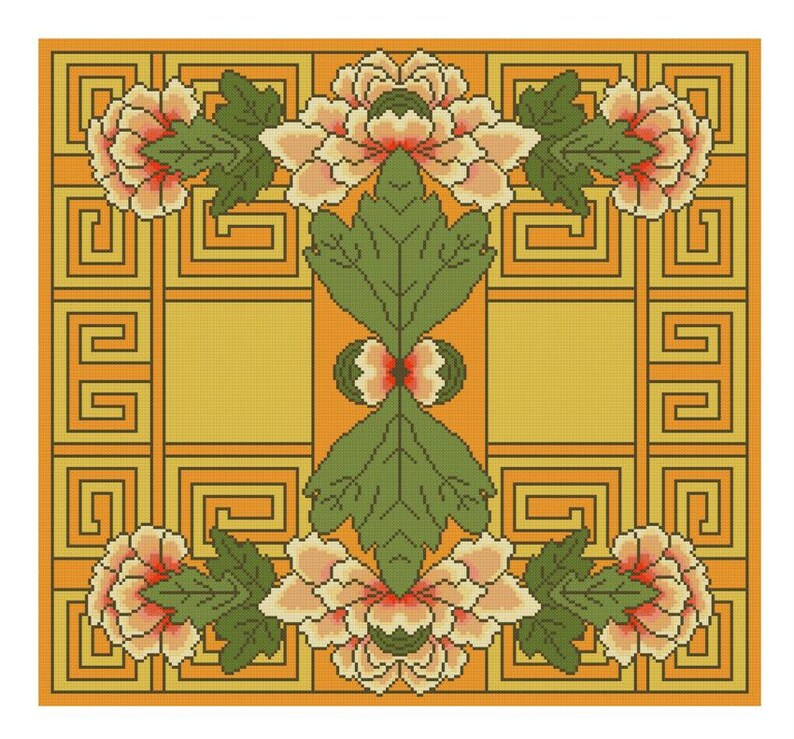 Asian Chrysanthemum Cross Stitch pattern PDF Asian cross Etsy