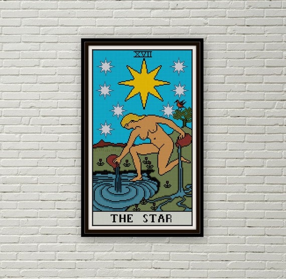 The Star Tarot Card Cross Stitch Pattern Pdf Major Arcana Etsy