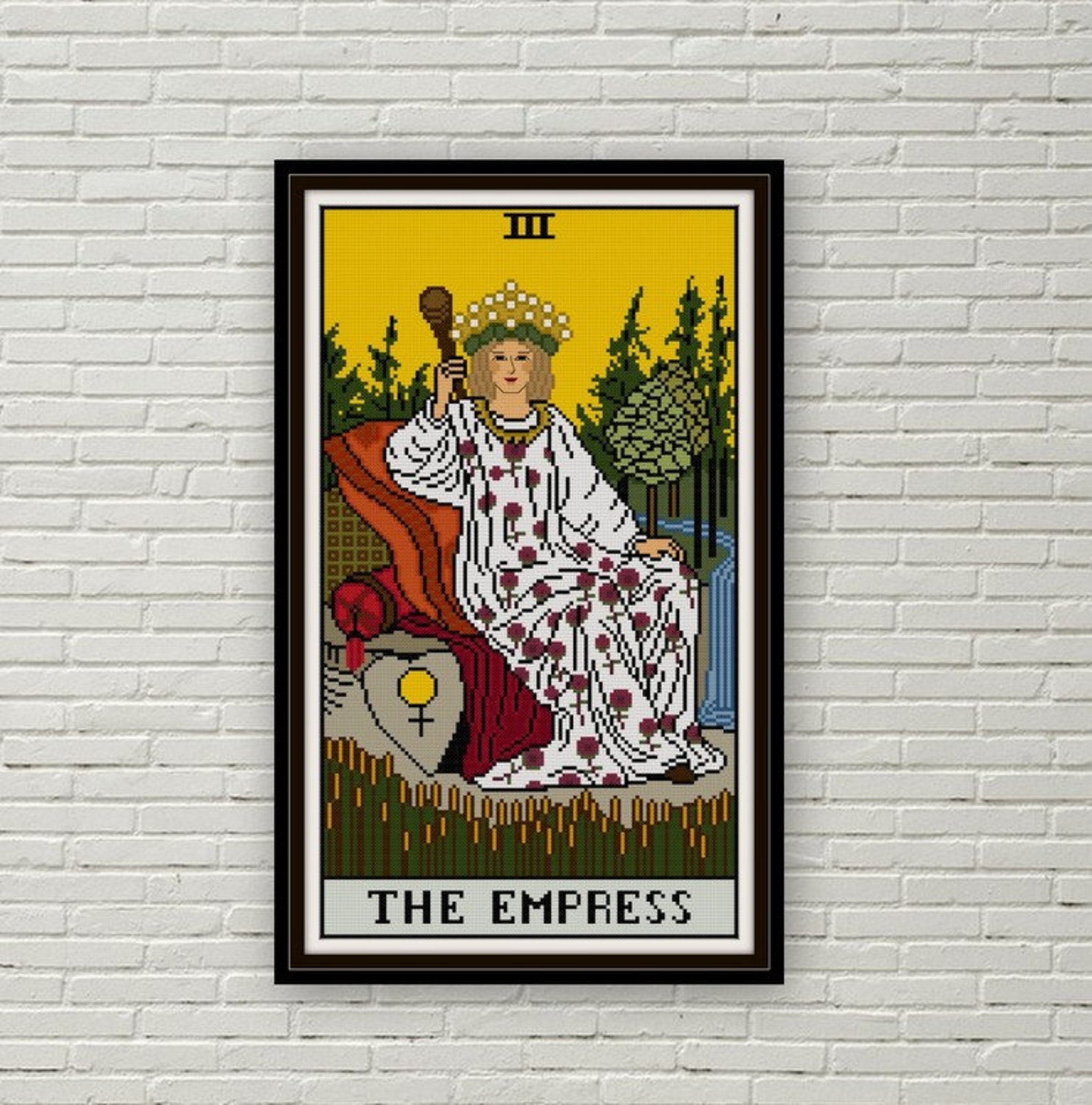 The empress tarot card cross stitch pattern pdf major arcana  etsy