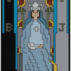 Small High Priestess Tarot Card cross stitch pattern PDF 3x5