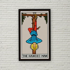 De Gehangene Kruissteekpatroon PDF tarotkaart grote arcana naaldpunt