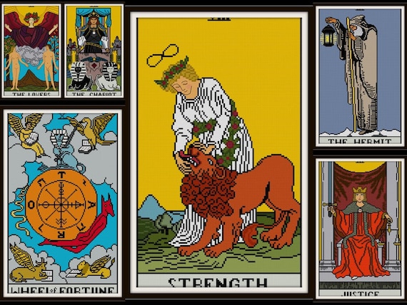 SALE Major Arcana Tarot Cards Set Cross Stitch Patterns PDF