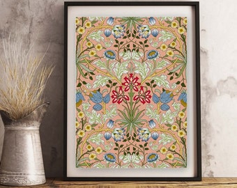 William Morris Hyacinth Wallpaper design Cross stitch pattern PDF Arts and Crafts antique textile design cross stitch