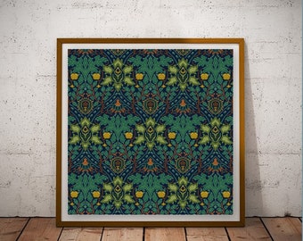 William Morris Isaphan cross stitch pattern PDF Arts and Crafts historical design