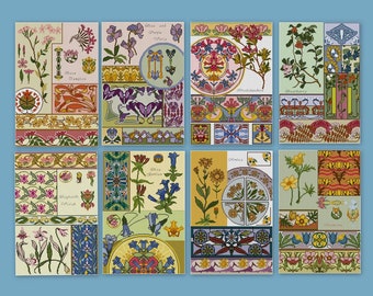 Set of 8 Botanical Floral Cross stitch patterns PDFs Rose Arnica Anemone Gentian Violet Viola Bearberry Rhododendron