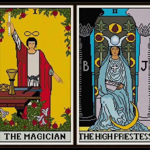 SALE Major Arcana Tarot Cards Set Cross Stitch Patterns PDF Etsy