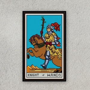 Chevalier de baguettes Tarot point de croix pdf Carte de cour Arcanes mineurs