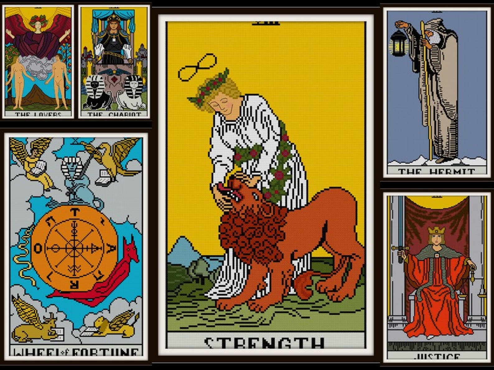 SALE Rider Waite complete 78 card tarot cross stitch patterns | Etsy