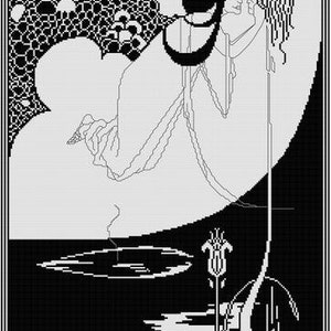 Salome by Aubrey Beardsley illustration Cross stitch pattern PDF Black and white line drawing