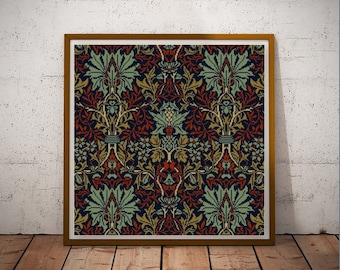 William Morris Flower Garden cross stitch pattern PDF Arts and Crafts historical pattern