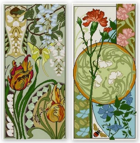 SALE Set A 8 Art Nouveau Floral Cross Stitch Patterns Pdf / Carnation / Lily / Poppy / Thistle / Nasturtium / Tulip / Iris / Daisy - Etsy SALE Set A 8 Art Nouveau Floral Cross Stitch Patterns Pdf / Carnation / Lily / Poppy / Thistle / Nasturtium / Tulip / Iris / Daisy - Etsy