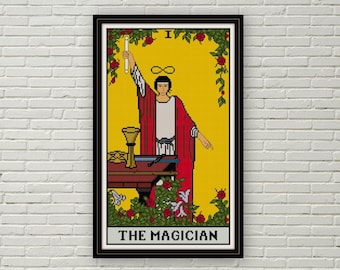 The Magician tarot card cross stitch pattern PDF Major Arcana needlepoint