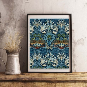 William Morris Peacock and Dragon cross stitch pattern PDF Arts and Craft