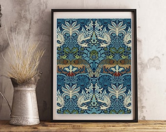 William Morris Peacock and Dragon cross stitch pattern PDF Arts and Craft