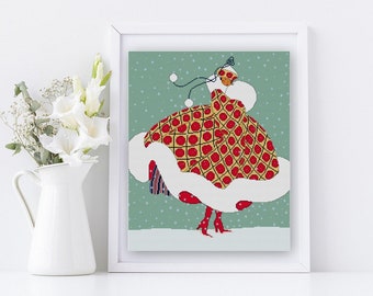 Winter Fashion Cross stitch pattern PDF / Nivose Snowy Martha Romme / art deco pattern / french republican calendar / fashion illustration