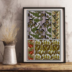 Botanisk tistel Maurice Verneuil korsstygnsmönster PDF Art Nouveau