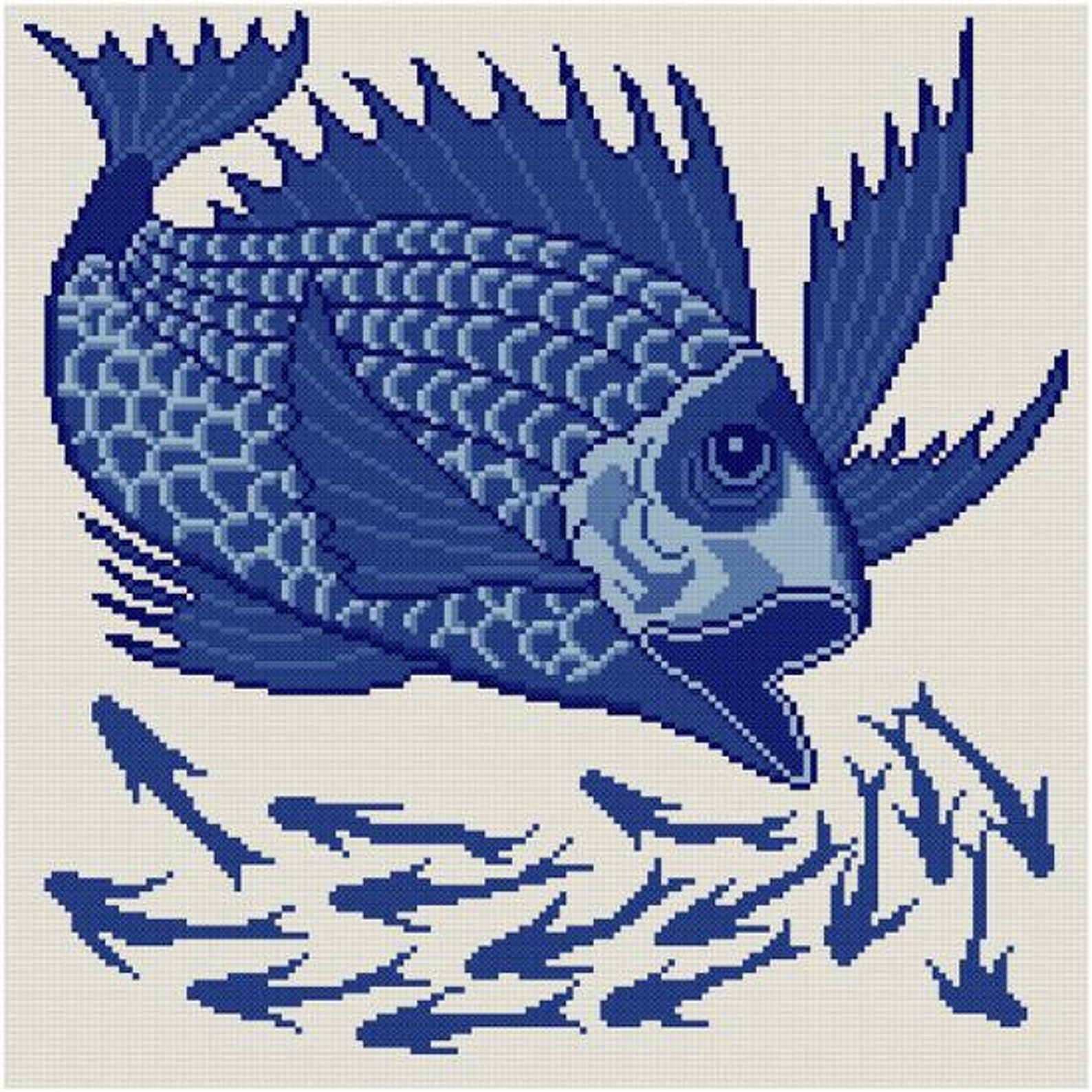 School of Fish cross stitch pattern PDF William de Etsy