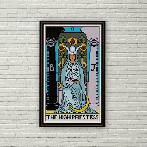 The High Priestess Tarot Card Cross Stitch Pattern PDF Rider Etsy