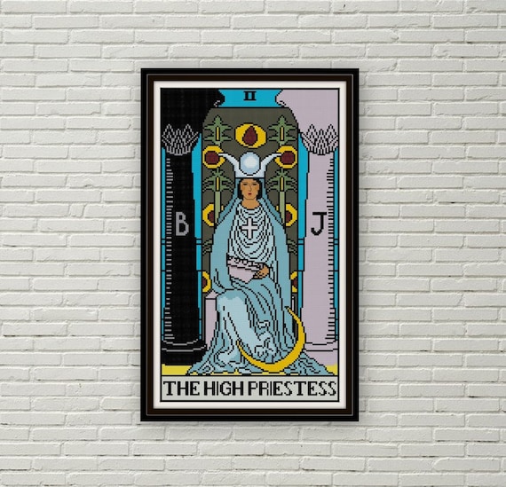 The High Priestess Tarot Card Cross Stitch Pattern PDF Rider Waite