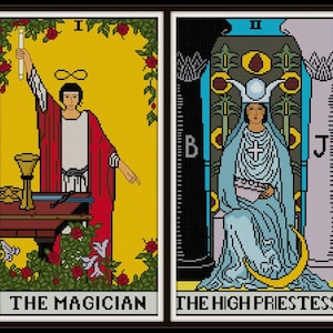 SALE Rider Waite complete 78 kaart tarot kruissteek patronen PDF grote en kleine arcana