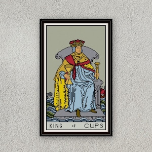 King of Cups tarot kruissteekpatroon PDF kleine arcana tarotkaart