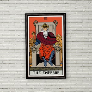 Padrão de ponto cruz da Carta de Tarô do Imperador PDF bordado Arcanos Maiores