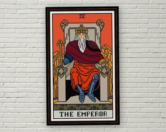 The Emperor Tarot Card cross stitch pattern PDF Major Arcana needlepoint