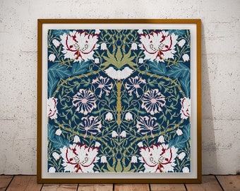 William Morris Honeysuckle cross stitch pattern PDF historical Arts and Crafts