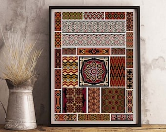 Antique Ornamentation No. 7 Arabian motifs sampler Cross Stitch Pattern PDF bands and borders