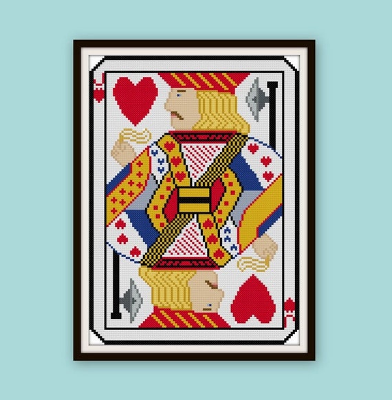 King Queen and Jack of Hearts Playing Cards Cross Stitch -  Israel