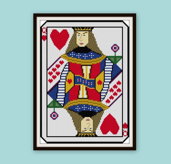Set of Three Jack, Queen and King Playing Card Collages - Multi