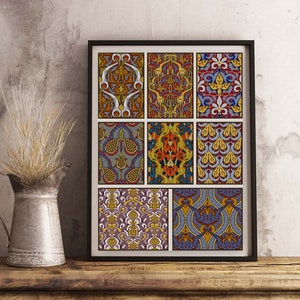 Maurische antike Ornamentik Nr. 9 Kreuzstichvorlage PDF Owen Jones Grammar of Ornament 1860er Jahre