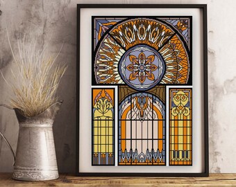 ステンドグラス No.2 ステンドグラス No. 2 クロスステッチパターン PDF アール