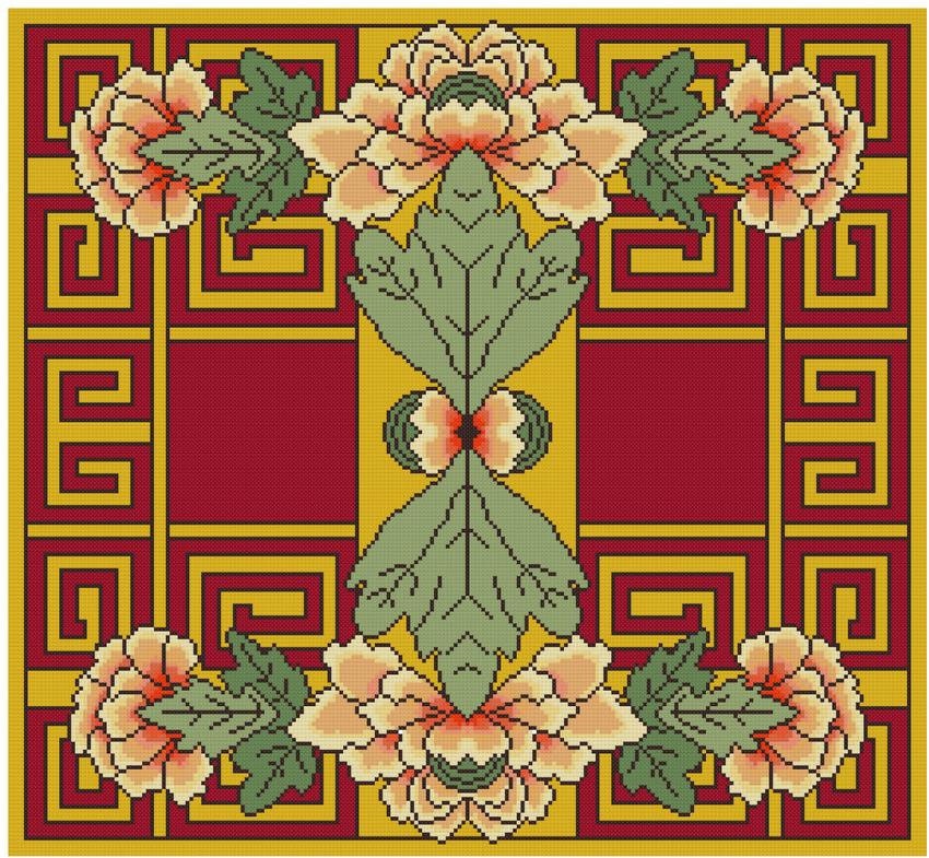 Asian Chrysanthemum Cross Stitch pattern PDF Asian cross Etsy