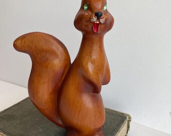 Vintage Squirrel, faux wood, MCM