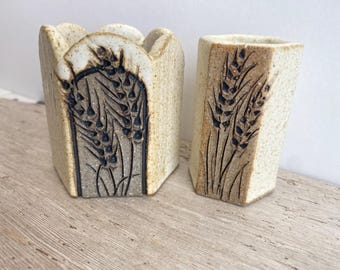 Pottery Candle Holder, Dry Flower Vase, Matchstick Holder