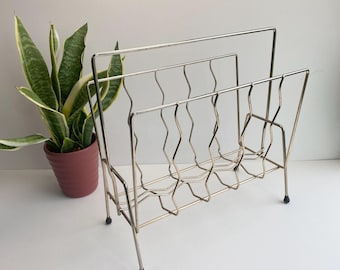 Mid-Century Brass Magazine Rack