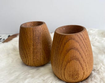 Wooden Candlestick Holders, Oak