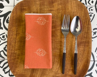 Cotton Cloth Napkins, Sun Print, Set of 6 (14 inch)