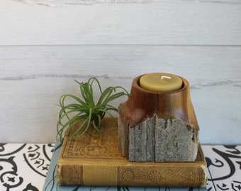 Wood Candle Holder, Reclaimed Wood Candle Holder