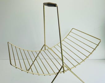 Mid-Century Brass Magazine Rack