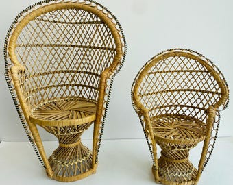 Vintage Peacock Chairs, Wicker Chairs, Plant Chair, Doll Chair