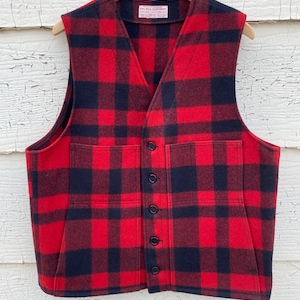 Vintage Filson Mackinaw Vest, 100% Virgin Wool, Made in USA image 1
