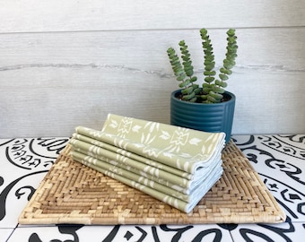 Cotton Cloth Napkins, Set of 6, 14 Inch, Rolled Hem