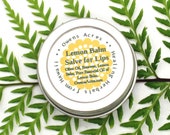 Lemon Balm for Dry Lips 1 2 ounce tin, Lip Balm Chapped Lips, Dry Lips, Balm, Insect Bites, Lemon Balm Salve, Melissa Officinalis