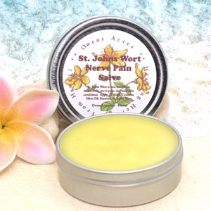 St. JOHNS WORT Salve / Herbal Salve for Nerve Pain, Joint Pain, Skin Salve, Herbal Salve, Fibro, Stiff Joints, Handmade Salve