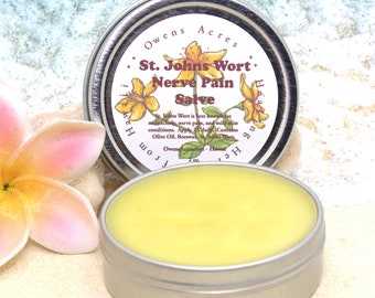 St. JOHNS WORT Salve / Herbal Salve for Nerve Pain, Joint Pain, Skin Salve, Herbal Salve, Fibro, Stiff Joints, Handmade Salve