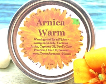 ARNICA SALVE with Capsicum Oil / Warming Heat Salve, Capsicum Salve, Herbal Salve, Red Pepper Salve